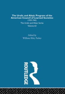 Image for The Uralic and Altaic Program of the American Council of  Learned Societies