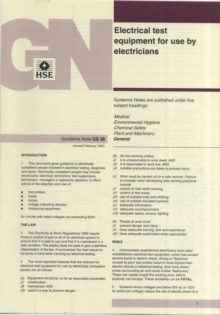 Image for Electrical test equipment for use by electricians