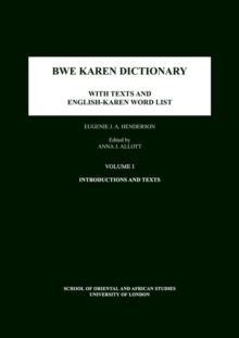 Image for Bwe Karen Dictionary with Texts and English-Karen Word List