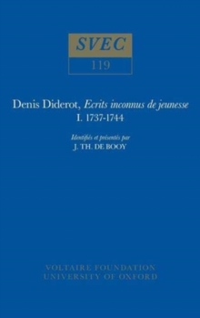 Image for Denis Diderot, Ecrits inconnus de jeunesse 1737-1744