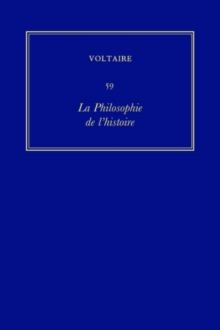 Image for Œuvres completes de Voltaire (Complete Works of Voltaire) 59 : La Philosophie de l'histoire