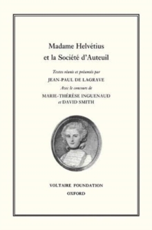 Image for Madame Helvetius et la Societe d'Auteuil