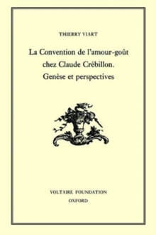 Image for La Convention de l'amour-gout chez Claude Crebilllon. Genese et perspectives