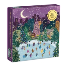 Image for Merry Moonlight Skaters 500 Piece Foil Puzzle