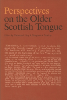 Image for Perspectives on the Older Scottish Tongue