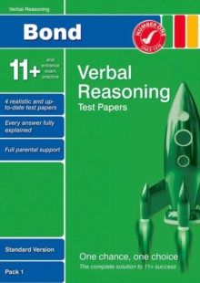 Image for Bond 11+ Test Papers Verbal Reasoning Standard Pack 1