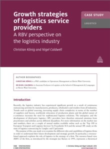 Image for Case Study: Growth Strategies of Logistics Service Providers: An RBV Perspective on Logistics Outsourcing