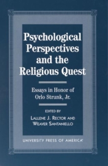 Image for Psychological Perspectives and the Religious Quest : Essays in Honor of Orlo Strunk Jr.