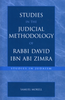 Studies in the Judicial Methodology of Rabbi David ibn Abi Zimra