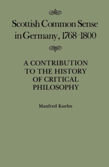 Scottish Common Sense in Germany, 1768-1800