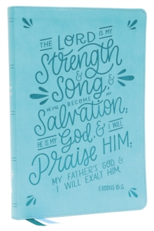 NKJV, Thinline Bible, Verse Art Cover Collection, Leathersoft, Teal, Red Letter, Thumb Indexed, Comfort Print: Holy Bible, New King James Version