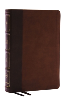 NKJV, Large Print Thinline Reference Bible, Blue Letter, Maclaren Series, Leathersoft, Brown, Thumb Indexed, Comfort Print: Holy Bible, New King James Version