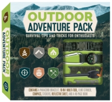 Outdoor Adventure Pack: Survival Tips and Tricks for Enthusiasts – Contains a Paracord Bracelet, 10-in-1 Multi-tool, Flint-striker, Compass, Stickers, Reflective Sheet, and a 48-page Book