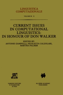 Image for Current Issues in Computational Linguistics: In Honour of Don Walker