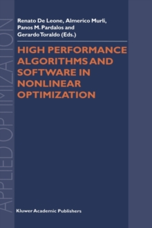 Image for High Performance Algorithms and Software in Nonlinear Optimization