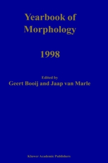 Image for Yearbook of Morphology 1998
