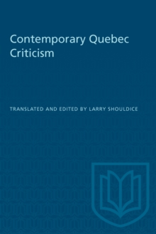 Image for Contemporary Quebec Criticism