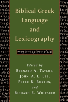 Image for Biblical Greek Language and Lexicography