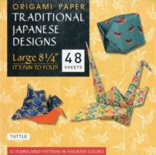 Image for Origami Paper - Traditional Japanese Designs - Large 8 1/4" : Tuttle Origami Paper: Double Sided Origami Sheets Printed with 12 Different Patterns (Instructions for 6 Projects Included)