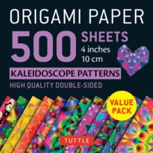 Image for Origami Paper 500 sheets Kaleidoscope Patterns 4" (10 cm) : Tuttle Origami Paper: Double-Sided Origami Sheets Printed with 12 Different Colorful Patterns