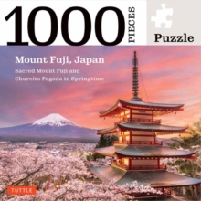 Japan’s Mount Fuji in Springtime- 1000 Piece Jigsaw Puzzle: Snowcapped Mount Fuji and Chureito Pagoda in Springtime (Finished Size 24 in X 18 in)