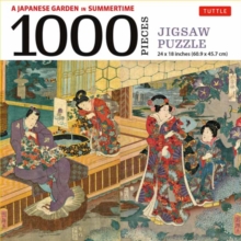 Image for A Japanese Garden in Summertime - 1000 Piece Jigsaw Puzzle : A Scene from THE TALE OF GENJI, Woodblock Print (Finished Size 24 in X 18 in)