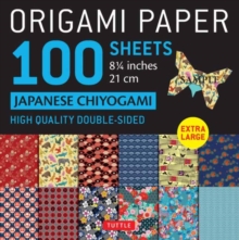 Origami Paper 100 sheets Japanese Chiyogami 8 1/4″ (21 cm): Extra Large Double-Sided Origami Sheets Printed with 12 Different Patterns (Instructions for 5 Projects Included)