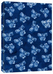 Shibori Indigo Butterflies Dotted Paperback Journal: Blank Notebook with Pocket