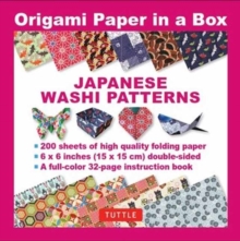 Image for Origami Paper in a Box - Japanese Washi Patterns : 200 Sheets of Tuttle Origami Paper: 6x6 Inch Origami Paper Printed with 12 Different Patterns: 32-page Instructional Book of 10 Projects