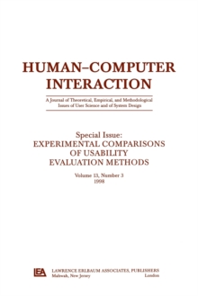 Image for Experimental Comparisons of Usability Evaluation Methods : A Special Issue of Human-Computer Interaction