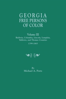 Georgia Free Persons of Color, Volume III