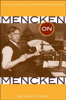 Image for Mencken On Mencken: A New Collection of Autobiographical Writings