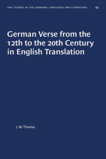 Image for German Verse from the 12th to the 20th Century in English Translation