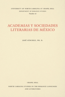 Image for Academias y Sociedades Literarias de Mexico