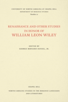 Image for Renaissance and Other Studies in Honor of William Leon Wiley
