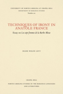 Image for Techniques of Irony in Anatole France
