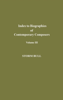 Image for Index to Biographies of Contemporary Composers
