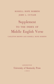 Supplement to the Index of Middle English Verse