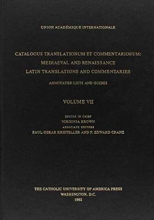 Image for Catalogus Translationum et Commentariorum : Medieval and Renaissance Latin Translations and Commentaries