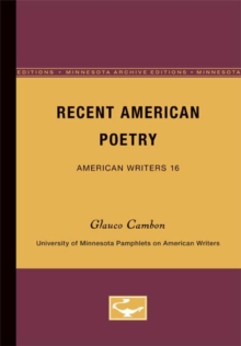 Recent American Poetry - American Writers 16