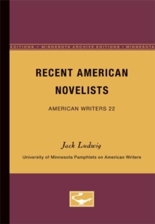 Recent American Novelists - American Writers 22