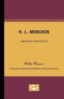 Image for H.L. Mencken - American Writers 62 : University of Minnesota Pamphlets on American Writers