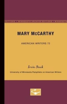 Image for Mary McCarthy - American Writers 72 : University of Minnesota Pamphlets on American Writers