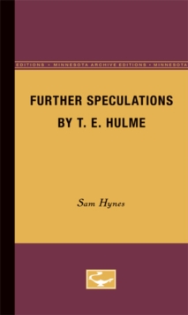 Image for Further Speculations by T.E. Hulme
