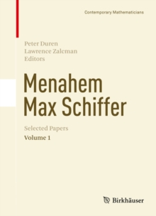 Image for Menahem Max Schiffer: Selected Papers Volume 1