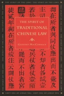 Image for The Spirit of Traditional Chinese Law