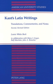 Image for Kant's Latin Writings, Translations, Commentaries, and Notes