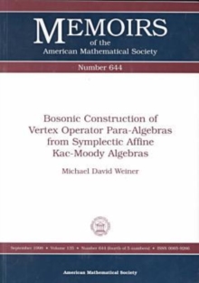 Image for Bosonic Construction of Vertex Operator Par-algebras from Symplectic Affine Kac-Moody Algebras