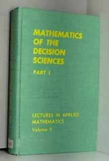 Mathematics of the Decision Sciences, Part 1