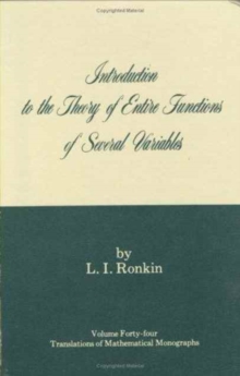 Introduction to the Theory of Entire Functions of Several Variables